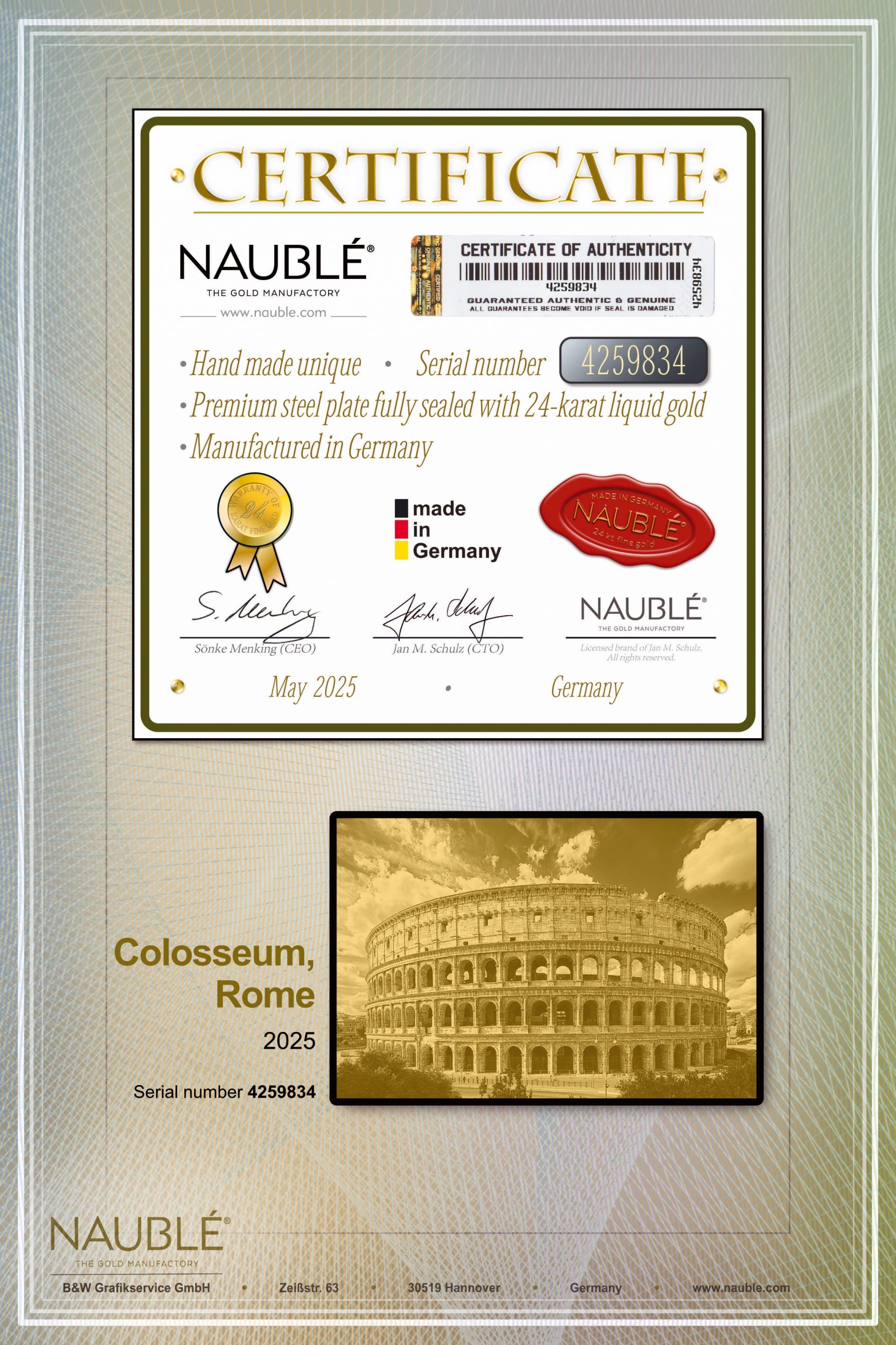 Zertifikate-Begleitpapiere 01a